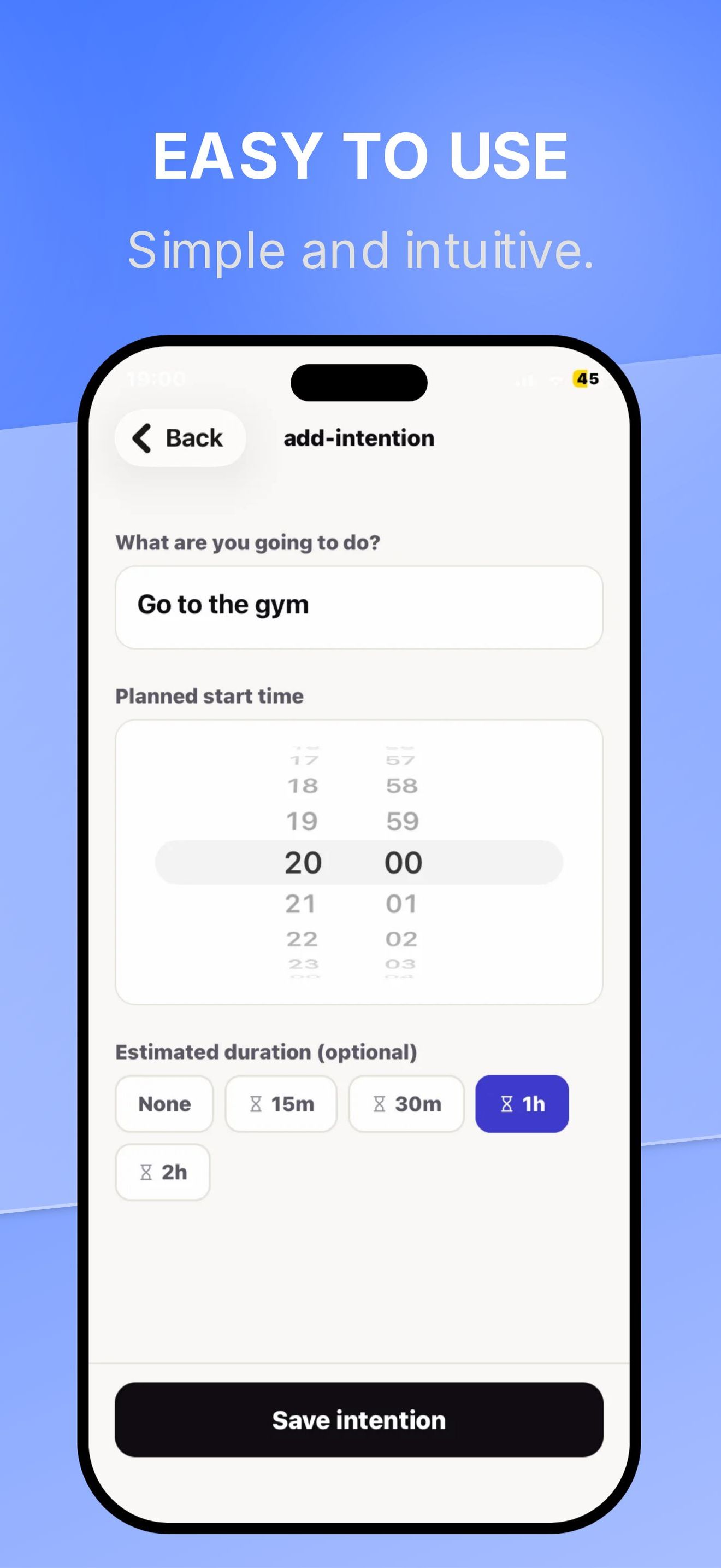 SelfSight intention screen